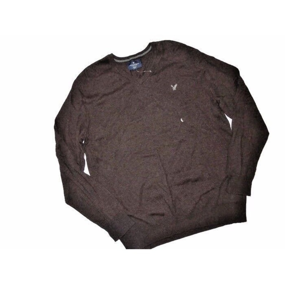 AMERICAN EAGLE aeo Men's Brown V neck SWEATER Size LARGE L nwt